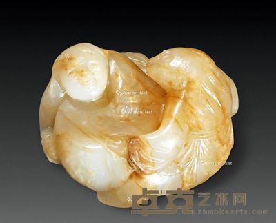 明 白玉击鼓童子把件 宽5.5cm;高3.7cm