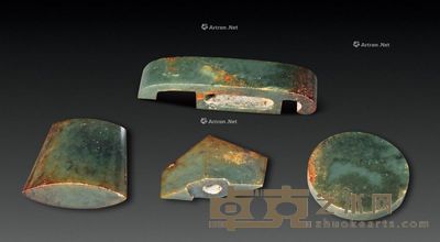 明 碧玉剑饰 (一组四件) 长7.8cm;宽1.7cm