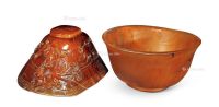 民国 角雕螭虎纹杯 素面碗 （一组）