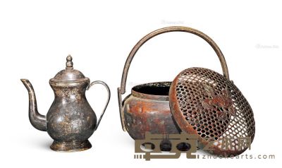 民国 铜制执壶 铜制手炉 高11.6cm；高9cm