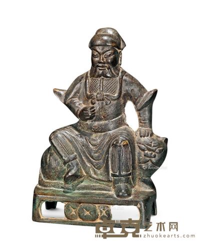民国 铜关公像 高15.4cm