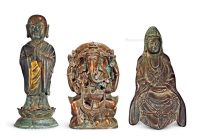 19世纪 铜制佛像 （一组三件）
