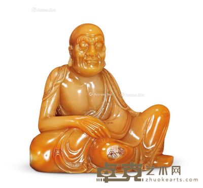 清 昌化田黄冻罗汉摆件 高7.8cm