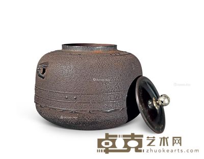 19世纪 弦纹双耳铁釜 高23cm;口径12cm
