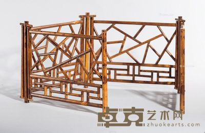 清 冰梅纹湘妃竹茶围 高24cm；长30cm