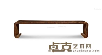 清早期 榉木下卷琴几 长144cm；宽28cm；高32cm