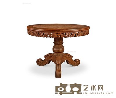 清 白酸枝嵌石面圆桌 直径110cm；高82cm