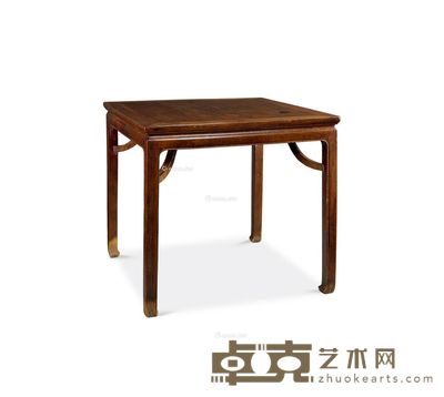 明末清初 榉木霸王枨内翻马蹄方桌 长90cm;宽90cm;高81cm