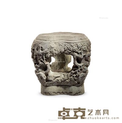 清乾隆 梅纹花几 长45cm;宽31cm;高50cm