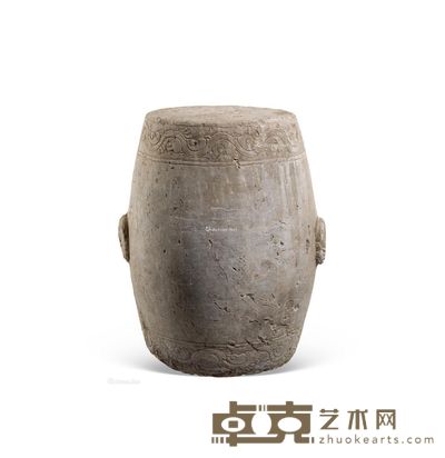 明末 房山石缠枝花卉绣墩 面直径33cm;高56cm