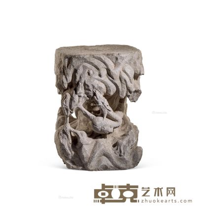明万历 海水龙纹花几 长38cm;宽40cm;高56cm