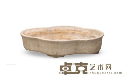 清 海棠型石盆 长49cm;宽32.5cm;高11cm