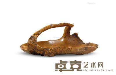 清末—民国初 黄杨木茶篮 长24cm；高10cm