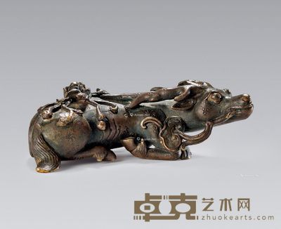 清 鹿衔灵芝镇纸 长8.5cm；高2.8cm