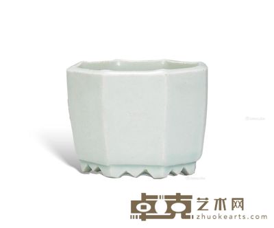 明或明以前 景德镇窑青白瓷六方炉 直径8cm;高6cm