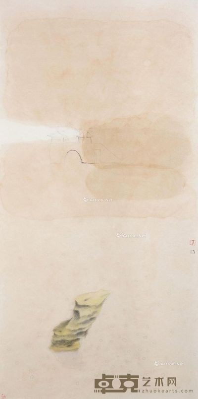小桥 镜框 设色纸本 137×68cm