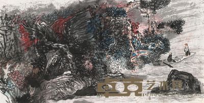 高士图 镜心 设色纸本 67×134cm