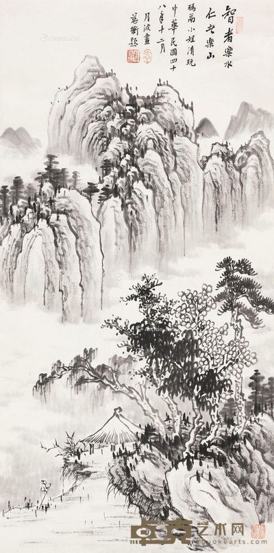 郑月波 智者乐水 70×35cm