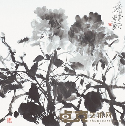 江河 水墨富贵图 69*69