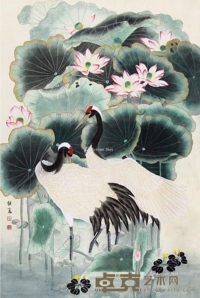 喻继高 双鹤 106×72cm