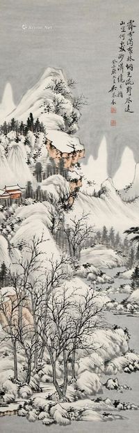 吴琴木 寒林雪霁