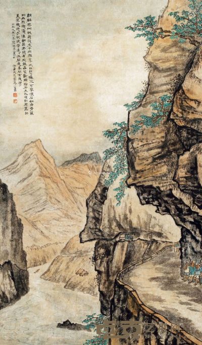 吴一峰 峡江图 85×51cm