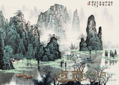 白雪石 唐人诗意图 88×109cm