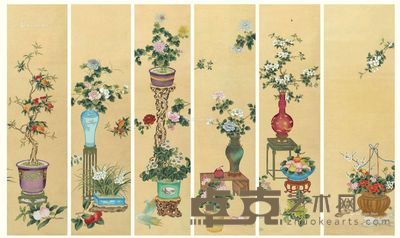 佚名 清供图 245×53cm×6