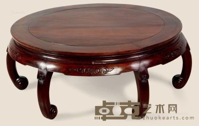 清 红木圆地桌 97×40cm