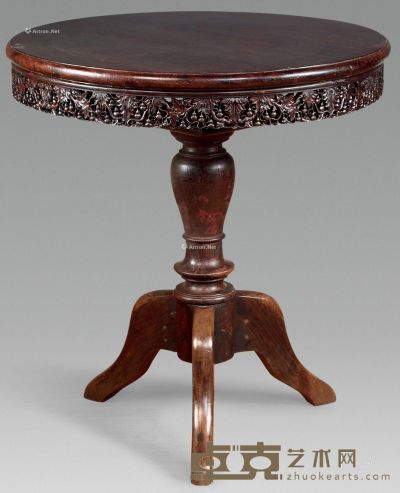 清 红木雕葫芦圆桌 73×73×79cm