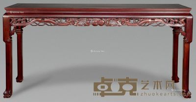 近代 红木雕如意条桌 186×48×98cm