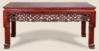 清 红木雕绳纹画桌