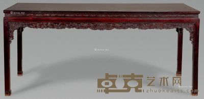 清 红木雕西番莲画桌 184×66×85cm