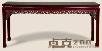 近代 红木雕云纹条桌 181×46×86cm