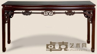 近代 紫檀雕花条桌 160×46×85cm