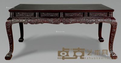 近代 紫檀雕云龙供桌 182×96×90cm