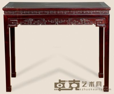 近代 紫檀雕夔龙半桌 102×47×86cm