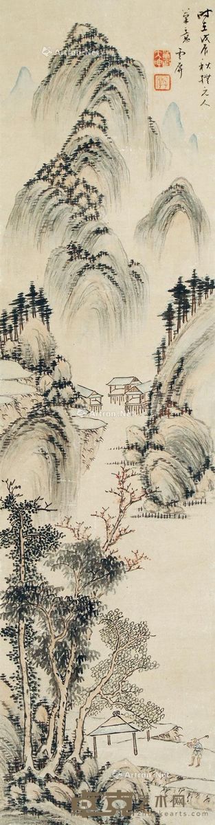 翟大坤 山水 126×33cm