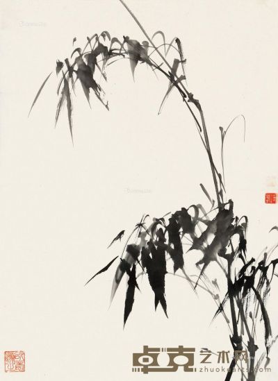 卢坤峰 墨竹 69×49cm
