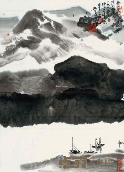 萧峰 春江山色 68×48cm