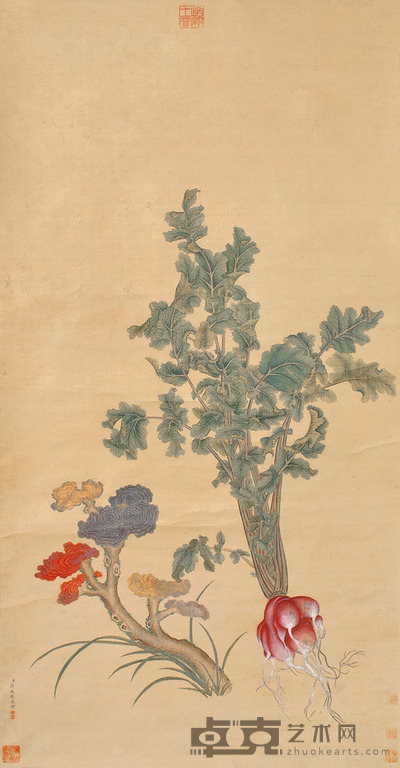 蒋庭锡 花卉 114×58cm