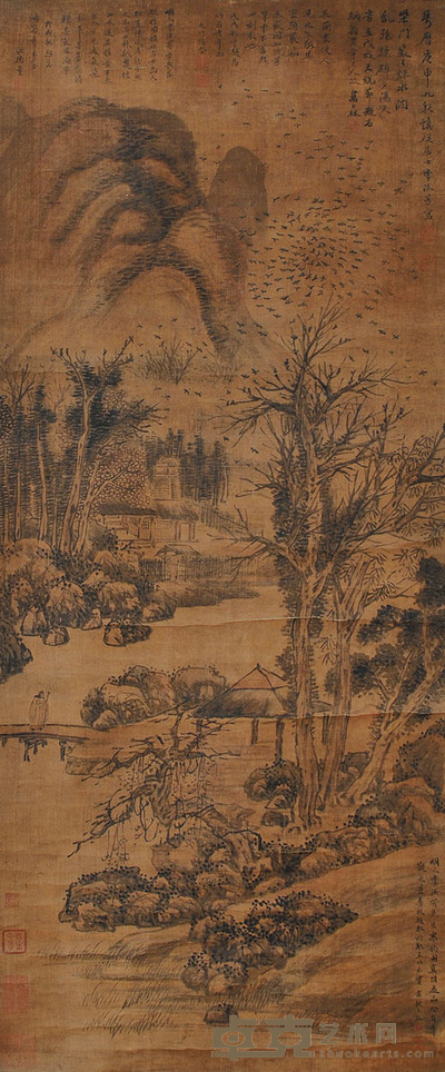 李流芳 山水 124×52cm