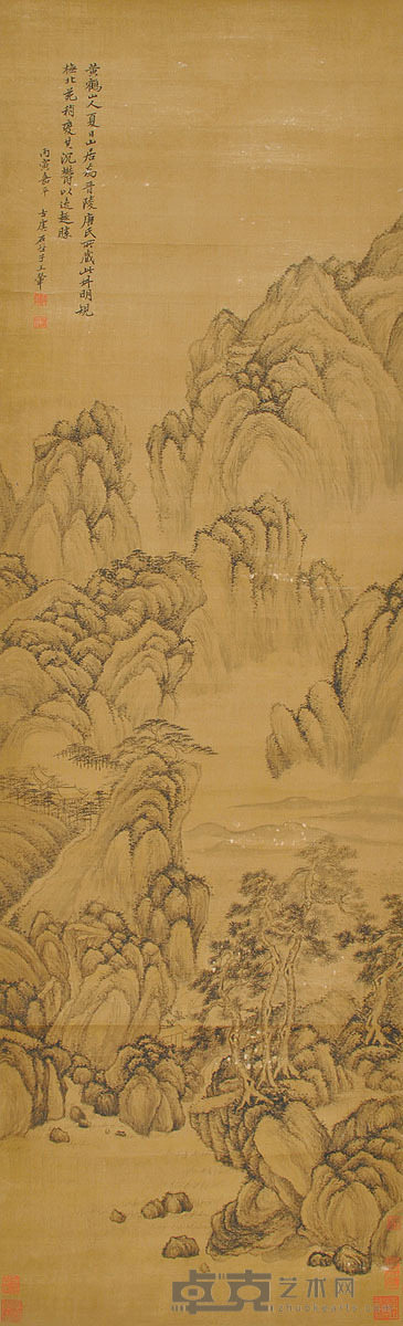 王石谷 山水 117×36cm