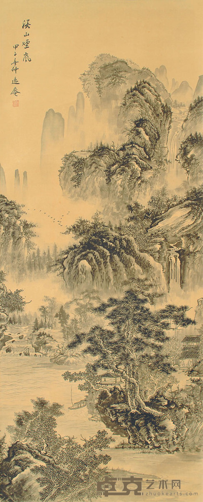 逸庵 山水 95×45cm