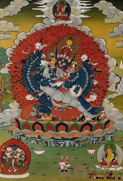 大威德金刚唐卡 长68cm;宽98cm