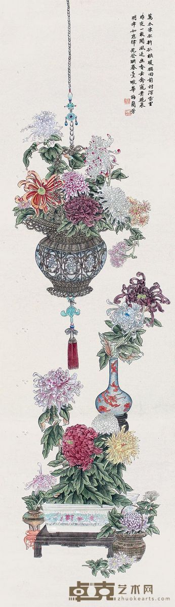 梅兰芳 花卉 151×43cm