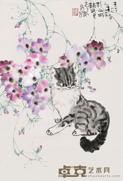 谭昌镕 猫 67×46cm