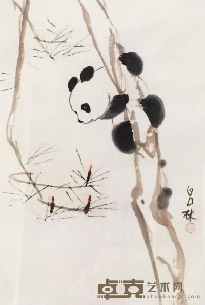 吕林 熊猫 67×41cm