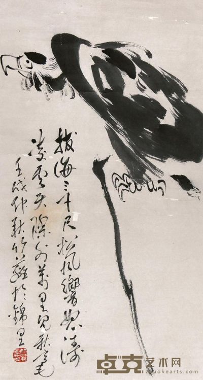 孙竹篱 鹰 90×48cm