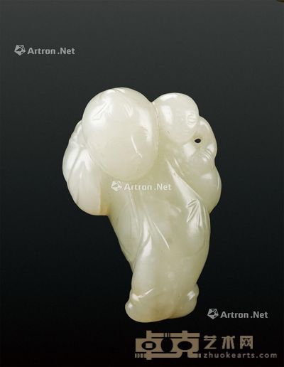 宋 青白玉雕母子图 5cm